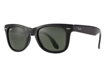 Image of Ray-Ban Folding Wayfarer Bifocal Sunglasses RB4105 with Lined Bi-Focal Rx Prescription Lenses RB4105-601-5400 - Frame Color Black, Lens Diameter 54 mm