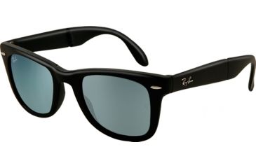 Image of Ray-Ban Folding Wayfarer Sunglasses RB4105 602230-5022 - Matte Grey Frame, Green/Silver Mirror Lenses