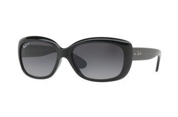Image of Ray-Ban Jackie OHH RB4101 Sunglasses with No-Line Progressive Rx Prescription Lenses RB4101-601-T3-58 - Lens Diameter 58 mm, Frame Color Shiny Black