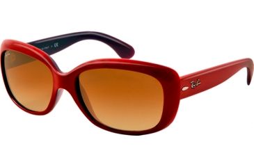 Image of Ray-Ban Jackie OHH RB4101 Sunglasses with No-Line Progressive Rx Prescription Lenses RB4101-603885-58 - Lens Diameter 58 mm, Lens Diameter 58 mm, Frame Color Opal Violet Top Red