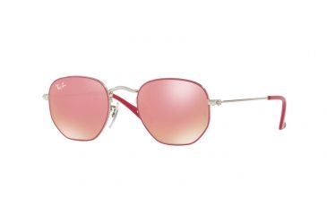 Image of Ray-Ban JUNIOR HEXAGONAL RJ9541SN Prescription Sunglasses, 44mm, Silver Top Fuxia, RJ9541SN-263-E4-44-SV