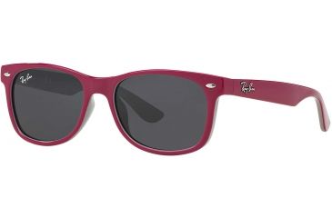 Image of Ray-Ban Junior RJ9052S Sunglasses 177/87-4715 - Top Red Fuxia On Gray Gray
