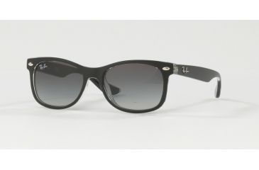 Image of Ray-Ban Junior RJ9052S Sunglasses 702211-48 - Matte Black On Trasparent Frame, Gradient Grey Lenses