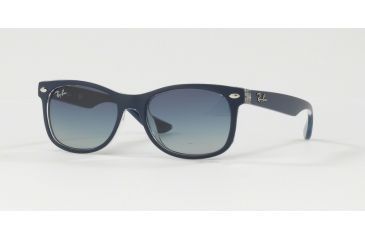 Image of Ray-Ban Junior RJ9052S Sunglasses 70234L-48 - Matte Blue On Trasparent Frame, Grey Gradient Blue Lenses