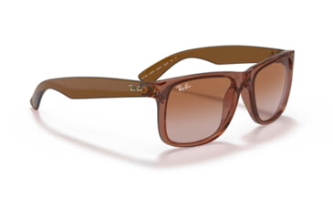 Image of Ray-Ban Justin Sunglasses - Mens, Gradient Brown Lenses, Transparent Light Brown Frame, 51, RB4165-659413-51