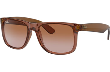 Image of Ray-Ban Justin Sunglasses - Mens, Gradient Brown Lenses, Transparent Light Brown Frame, 51, RB4165-659413-51