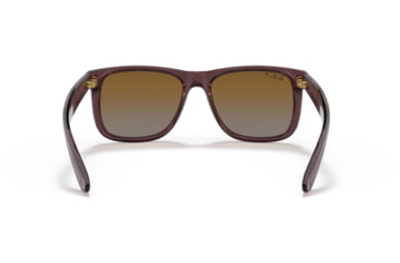 Image of Ray-Ban Justin Sunglasses - Mens, Gradient Brown Polarized Lenses, Transparent Dark Brown Frame, 51, RB4165-6597T5-51