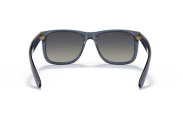 Image of Ray-Ban Justin Sunglasses - Mens, Grey Gradient Polarized Lenses, Transparent Blue Frame, 51, RB4165-6596T3-51