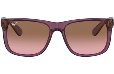 Image of Ray-Ban Justin Sunglasses - Mens, Pink Gradient Brown Lenses, Transparent Violet Frame, 55, RB4165-659514-55