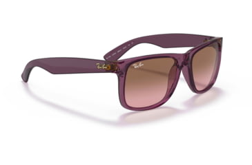 Image of Ray-Ban Justin Sunglasses - Mens, Pink Gradient Brown Lenses, Transparent Violet Frame, 55, RB4165-659514-55