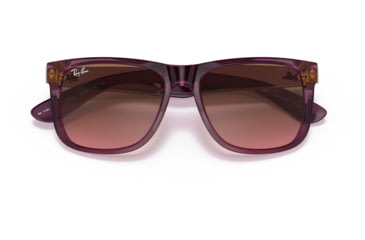 Image of Ray-Ban Justin Sunglasses - Mens, Pink Gradient Brown Lenses, Transparent Violet Frame, 55, RB4165-659514-55