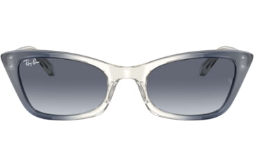 Image of Ray-Ban Lady Burbank RB2299 Sunglasses, Blue Gradient Grey Lenses, Transparent Blue, 52, RB2299-134386-52
