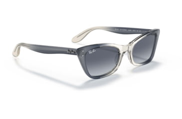 Image of Ray-Ban Lady Burbank RB2299 Sunglasses, Blue Gradient Grey Lenses, Transparent Blue, 52, RB2299-134386-52