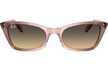 Image of Ray-Ban Lady Burbank RB2299 Sunglasses, Brown Vintage Lenses, Transparent Pink, 52, RB2299-1344BG-52