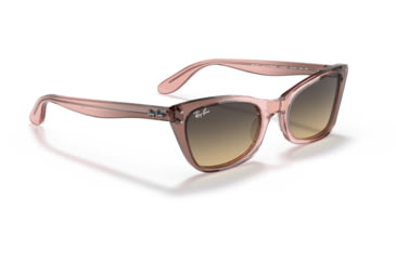 Image of Ray-Ban Lady Burbank RB2299 Sunglasses, Brown Vintage Lenses, Transparent Pink, 52, RB2299-1344BG-52