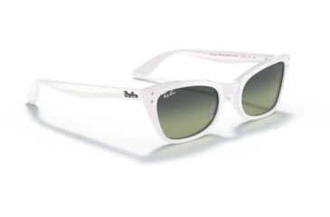 Image of Ray-Ban Lady Burbank RB2299 Sunglasses, Green Vintage Lenses, White, 52, RB2299-975-BH-52