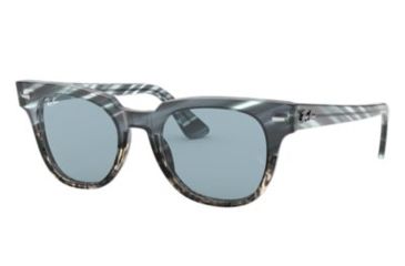 Image of Ray-Ban METEOR RB2168 Progressive Prescription Sunglasses, 50mm, Blue Gradient/Grey Striped, RB2168-125262-50-PRO