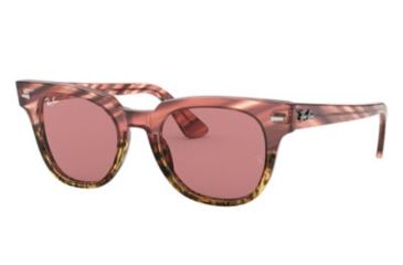 Image of Ray-Ban METEOR RB2168 Progressive Prescription Sunglasses, 50mm, Pink Gradient/Beige Striped, RB2168-1253U0-50-PRO