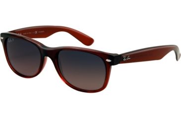 Image of Ray-Ban New Wayfarer Bifocal Sunglasses RB2132 with Lined Bi-Focal Rx Prescription Lenses RB2132-843-77-5218 - Lens Diameter: 52 mm, Frame Color: Brown Gradient On Antique