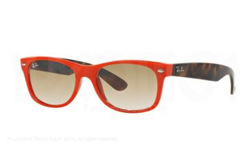 Image of Ray-Ban New Wayfarer Bifocal Sunglasses RB2132 with Lined Bi-Focal Rx Prescription Lenses RB2132-815-51-52 - Lens Diameter 52 mm, Frame Color Orange