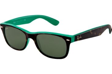Image of Ray-Ban New Wayfarer Bifocal Sunglasses RB2132 with Lined Bi-Focal Rx Prescription Lenses RB2132-6013-5218 - Lens Diameter 52 mm, Frame Color Top Havana / Green