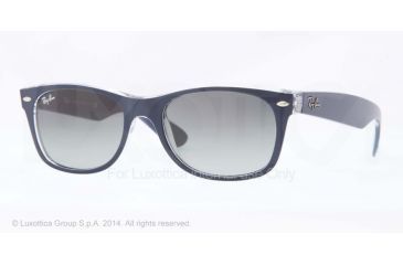 Image of Ray-Ban New Wayfarer Bifocal Sunglasses RB2132 with Lined Bi-Focal Rx Prescription Lenses RB2132-605371-52 - Lens Diameter 52 mm, Frame Color Top Matte Blue On Trasparent
