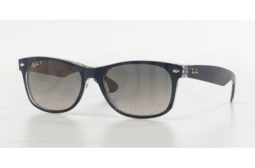 Image of Ray-Ban New Wayfarer Bifocal Sunglasses RB2132 with Lined Bi-Focal Rx Prescription Lenses RB2132-6053M3-55 - Lens Diameter 55 mm, Frame Color Top Blue On Trasparent