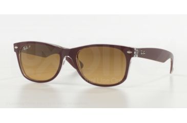 Image of Ray-Ban New Wayfarer Bifocal Sunglasses RB2132 with Lined Bi-Focal Rx Prescription Lenses RB2132-6054M2-52 - Lens Diameter 52 mm, Frame Color Top Bordeaux On Trasparent