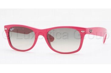 Image of Ray-Ban New Wayfarer Bifocal Sunglasses RB2132 with Lined Bi-Focal Rx Prescription Lenses RB2132-758-32-5218 - Lens Diameter: 52 mm, Frame Color: Shiny Dark Cyclamen