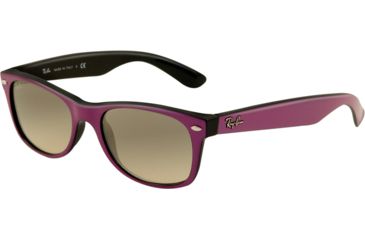 Image of Ray-Ban New Wayfarer Bifocal Sunglasses RB2132 with Lined Bi-Focal Rx Prescription Lenses RB2132-873-32-5218 - Lens Diameter 52 mm, Frame Color Cyclamen Black