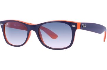 Image of Ray-Ban New Wayfarer Sunglasses RB2132 789/3F-5218 - Top Blue-orange Crystal Gradient Light Blue