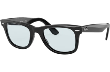 Image of Ray-Ban Original Wayfarer RB2140F Sunglasses, Black, Light Grey, 52, RB2140F-601-R5-52