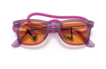 Image of Ray-Ban Original Wayfarer RB2140 Sunglasses, Transparent Violet, Orange Lenses, 50, RB2140-661313-50