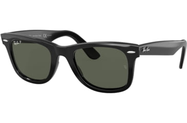 Image of Ray-Ban Original Wayfarer RB2140F Sunglasses, Black Frame, G-15 Green Lens, 54, RB2140F-901-58-54