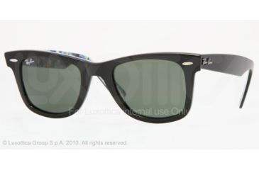 Image of Ray-Ban RB2140 SV Prescription Sunglasses - Black/Blue-Orange Flow Crystal Green Frame / 50 mm Prescription Lenses, 1018-5022