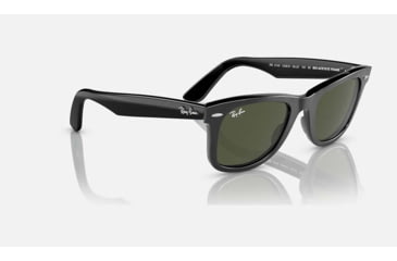 Image of Ray-Ban Original Wayfarer Sunglasses, Black Frame, Green Lens, Bio-Acetate, 50, RB2140-135831-50