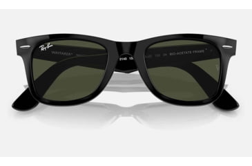 Image of Ray-Ban Original Wayfarer Sunglasses, Black Frame, Green Lens, Bio-Acetate, 50, RB2140-135831-50
