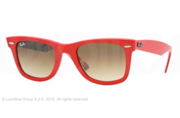 Image of Ray-Ban RB2140 SV Prescription Sunglasses - Buttons Pins Top Red Crystal Brown Gradient Frame / 50 mm Prescription Lenses, 105151-5022