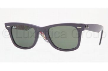 Image of Ray-Ban Original Wayfarer Prescription Sunglasses RB2140  RB2140-1020-5022 - Lens Diameter: 50 mm, Frame Color: Dark Blue / Red Flowers