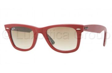 Image of Ray-Ban Original Wayfarer Prescription Sunglasses RB2140  RB2140-109151-5022 - Lens Diameter 50 mm, Frame Color Top Red On Texture Tiped Crystal