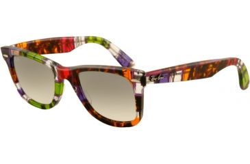Image of Ray-Ban Original Wayfarer Sunglasses RB2140 110932-5022 - Havana Green Violet Frame, Crystal Gray Gradient Lenses
