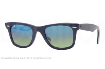 Image of Ray-Ban Original Wayfarer Sunglasses RB2140 111716-50 - Top Blue On Texture London Frame, Green Mirror Blue Gradient Lenses