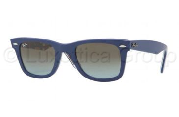 Image of Ray-Ban Original Wayfarer Sunglasses RB2140 112396-5022 - Top Blue Texture Music Frame, Blue Faded Brown Lenses