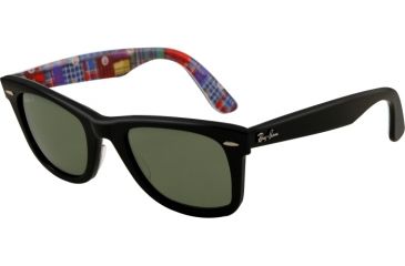 Image of Ray-Ban Original Wayfarer Sunglasses RB2140 113158-5022 - Top Black on Texture PLA Frame, Polarized Gray Lenses