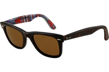 Image of Ray-Ban Original Wayfarer Sunglasses RB2140 113257-5022 - Top Havana on Texture PL Frame, Polarized Brown Lenses