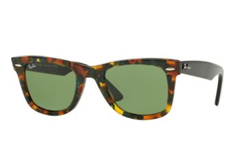 Image of Ray-Ban Original Wayfarer Prescription Sunglasses RB2140 RB2140-11594E-50 - Lens Diameter 50 mm, Frame Color Spotted Green Havana