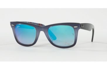 Image of Ray-Ban Original Wayfarer Sunglasses RB2140, Top Grad Grey On Blue Frame, Mirror Gradient Blue Lenses, 11984O-50