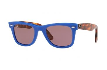 Image of Ray-Ban Original Wayfarer Sunglasses RB2140 1241W0-50 - Blue Frame, Violet Polar Lenses