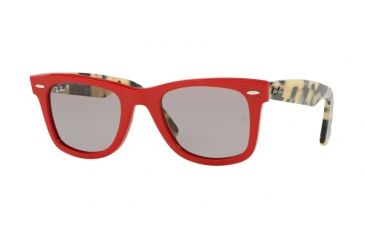 Image of Ray-Ban Original Wayfarer Sunglasses RB2140 1243P2-50 - Red Frame, Grey Polar Lenses