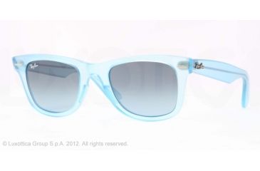 Image of Ray-Ban Original Wayfarer Sunglasses RB2140 60554M-50 - Demi Gloss Ice Frame, Blue Gradient Blue Lenses